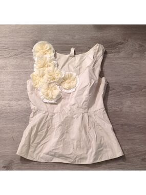 Floreat Cream Sleeveless Top Size 6